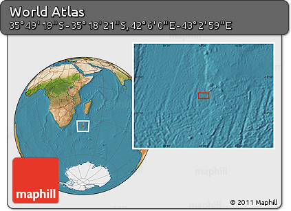 Satellite Location Map of the Area around 35° 33' 50" S, 42° 34' 30" E