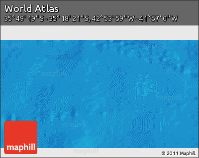 Physical 3D Map of the Area around 35° 33' 50" S, 42° 25' 29" W