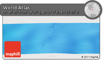 Physical Panoramic Map of the Area around 35° 33' 50" S, 43° 25' 29" E