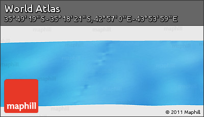 Physical Panoramic Map of the Area around 35° 33' 50" S, 43° 25' 29" E