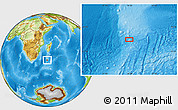 Physical Location Map of the area around 35° 33' 50" S, 44° 16' 29" E