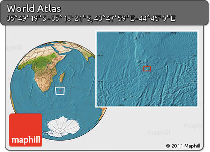 Satellite Location Map of the Area around 35° 33' 50" S, 44° 16' 29" E