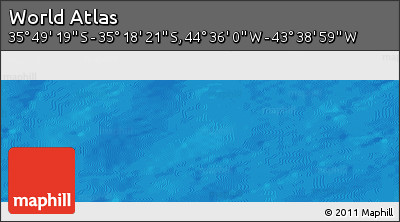 Physical Panoramic Map of the Area around 35° 33' 50" S, 44° 7' 30" W