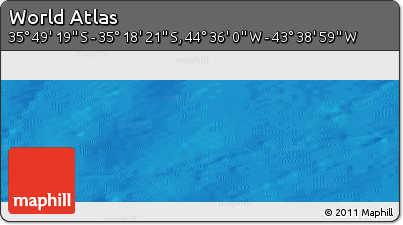 Physical Panoramic Map of the Area around 35° 33' 50" S, 44° 7' 30" W