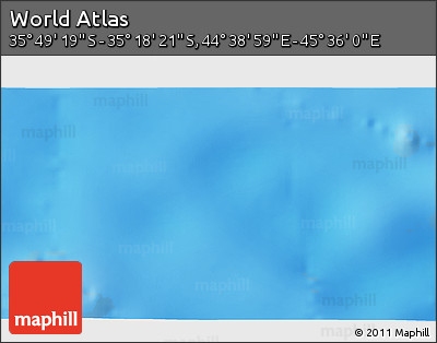 Physical 3D Map of the Area around 35° 33' 50" S, 45° 7' 30" E