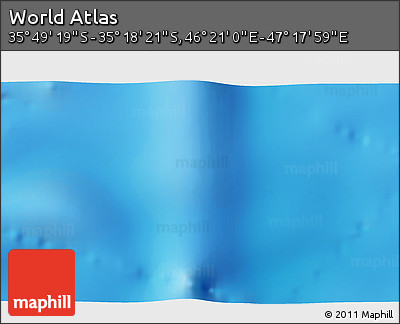 Physical 3D Map of the Area around 35° 33' 50" S, 46° 49' 30" E