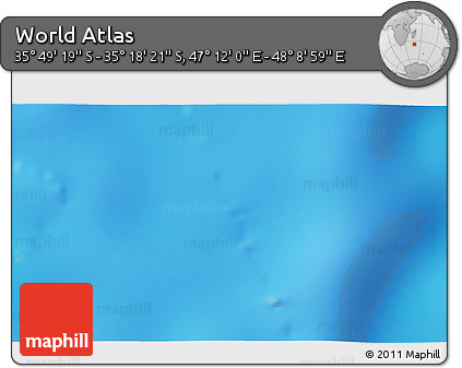 Physical 3D Map of the Area around 35° 33' 50" S, 47° 40' 29" E