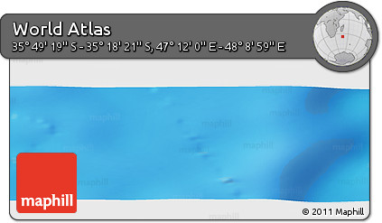 Physical Panoramic Map of the Area around 35° 33' 50" S, 47° 40' 29" E