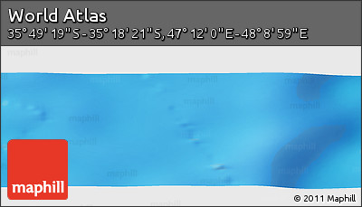 Physical Panoramic Map of the Area around 35° 33' 50" S, 47° 40' 29" E