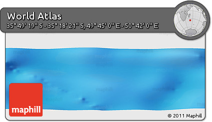 Physical Panoramic Map of the Area around 35° 33' 50" S, 50° 13' 30" E