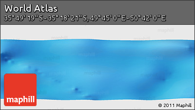 Physical Panoramic Map of the Area around 35° 33' 50" S, 50° 13' 30" E