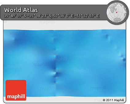 Physical 3D Map of the Area around 35° 33' 50" S, 51° 4' 30" E