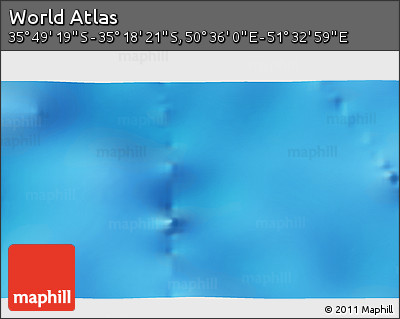 Physical 3D Map of the Area around 35° 33' 50" S, 51° 4' 30" E