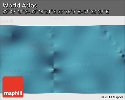 Satellite 3D Map of the Area around 35° 33' 50" S, 51° 4' 30" E