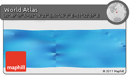 Physical Panoramic Map of the Area around 35° 33' 50" S, 51° 4' 30" E