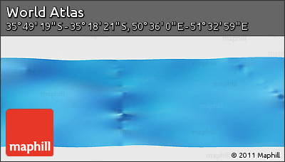 Physical Panoramic Map of the Area around 35° 33' 50" S, 51° 4' 30" E