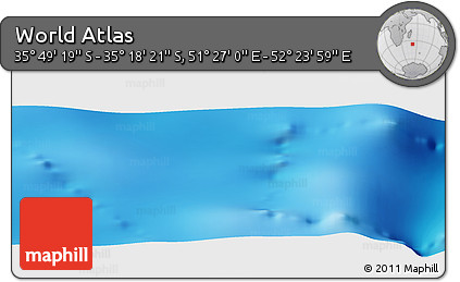 Physical Panoramic Map of the Area around 35° 33' 50" S, 51° 55' 29" E