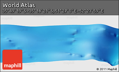 Physical Panoramic Map of the Area around 35° 33' 50" S, 51° 55' 29" E
