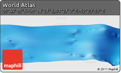 Physical Panoramic Map of the Area around 35° 33' 50" S, 51° 55' 29" E