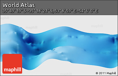 Physical Panoramic Map of the Area around 35° 33' 50" S, 53° 37' 30" E