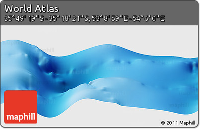 Physical Panoramic Map of the Area around 35° 33' 50" S, 53° 37' 30" E