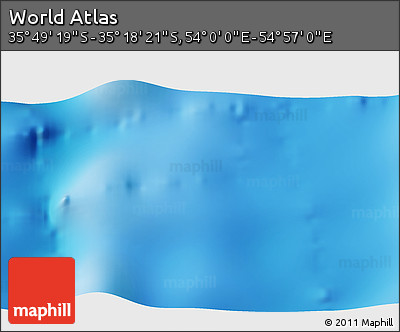 Physical 3D Map of the Area around 35° 33' 50" S, 54° 28' 30" E