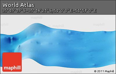 Physical Panoramic Map of the Area around 35° 33' 50" S, 54° 28' 30" E