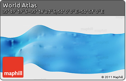Physical Panoramic Map of the Area around 35° 33' 50" S, 54° 28' 30" E