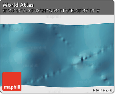 Satellite 3D Map of the Area around 35° 33' 50" S, 55° 19' 30" E