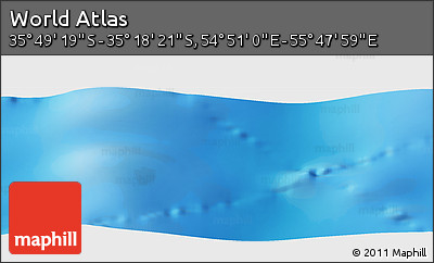Physical Panoramic Map of the Area around 35° 33' 50" S, 55° 19' 30" E