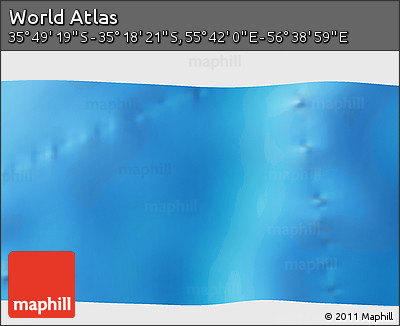 Physical 3D Map of the Area around 35° 33' 50" S, 56° 10' 29" E