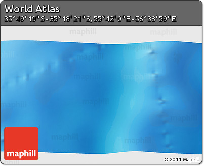 Physical 3D Map of the Area around 35° 33' 50" S, 56° 10' 29" E