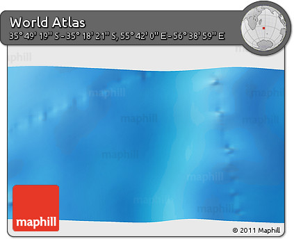 Shaded Relief 3D Map of the Area around 35° 33' 50" S, 56° 10' 29" E