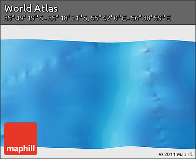 Shaded Relief 3D Map of the Area around 35° 33' 50" S, 56° 10' 29" E