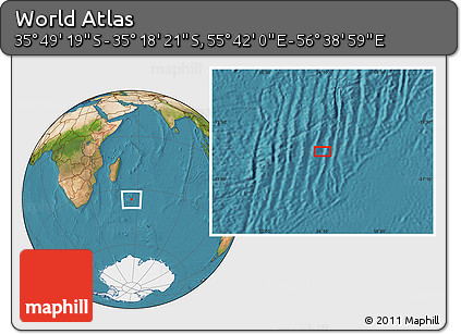 Satellite Location Map of the Area around 35° 33' 50" S, 56° 10' 29" E