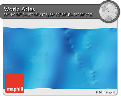Physical 3D Map of the Area around 35° 33' 50" S, 57° 1' 29" E