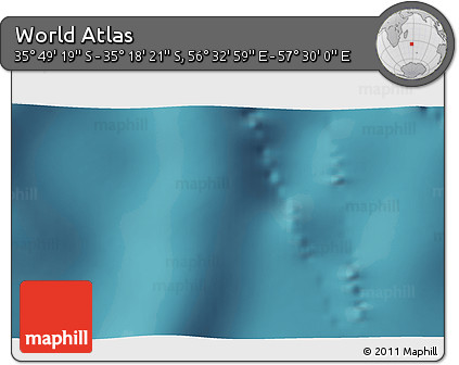 Satellite 3D Map of the Area around 35° 33' 50" S, 57° 1' 29" E
