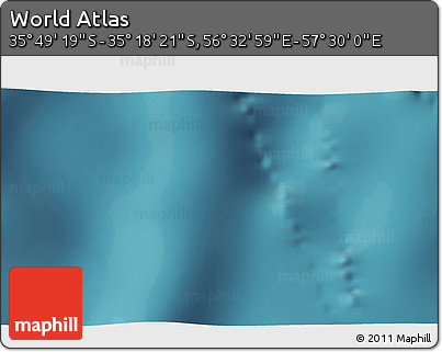 Satellite 3D Map of the Area around 35° 33' 50" S, 57° 1' 29" E
