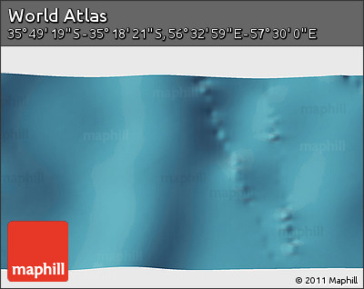Satellite 3D Map of the Area around 35° 33' 50" S, 57° 1' 29" E