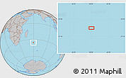 Gray Location Map of the area around 35° 33' 50" S, 59° 34' 30" E