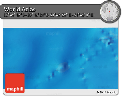 Physical 3D Map of the Area around 35° 33' 50" S, 61° 16' 29" E