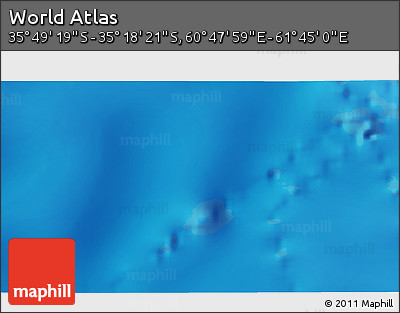 Physical 3D Map of the Area around 35° 33' 50" S, 61° 16' 29" E