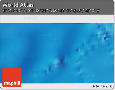 Physical 3D Map of the Area around 35° 33' 50" S, 61° 16' 29" E