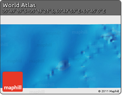 Shaded Relief 3D Map of the Area around 35° 33' 50" S, 61° 16' 29" E