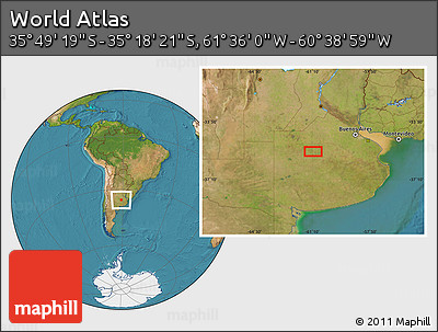 Satellite Location Map of the Area around 35° 33' 50" S, 61° 7' 30" W