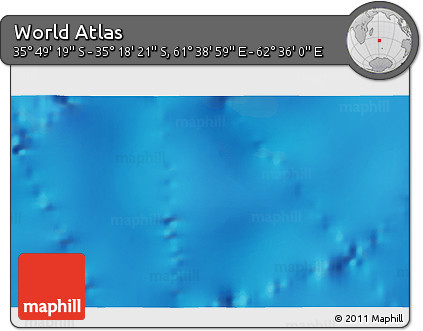 Physical 3D Map of the Area around 35° 33' 50" S, 62° 7' 30" E