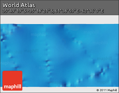 Physical 3D Map of the Area around 35° 33' 50" S, 62° 7' 30" E