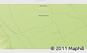 Physical 3D Map of the area around 35° 33' 50" S, 67° 4' 29" W