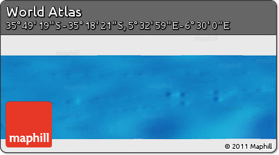 Physical Panoramic Map of the Area around 35° 33' 50" S, 6° 1' 30" E