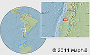 Savanna Style Location Map of the area around 35° 33' 50" S, 72° 10' 30" W, hill shading